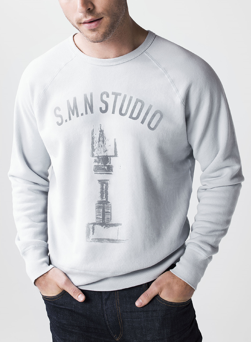 Vintage Rivet Light Grey College Sweatshirt