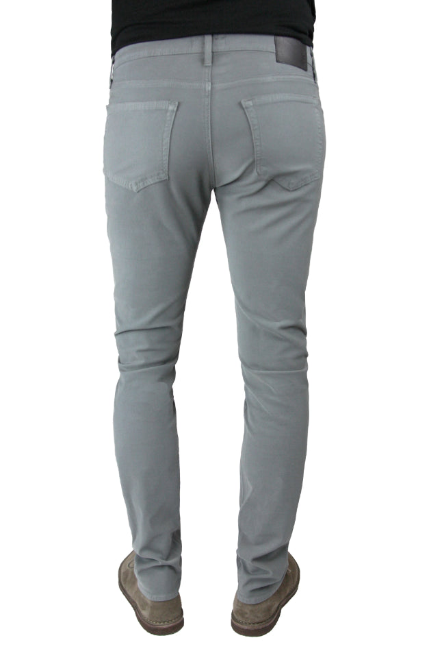 Back of S.M.N Studio's Hunter in Boulder Men's Twill Pants - Slim light grey comfort stretch twill pants