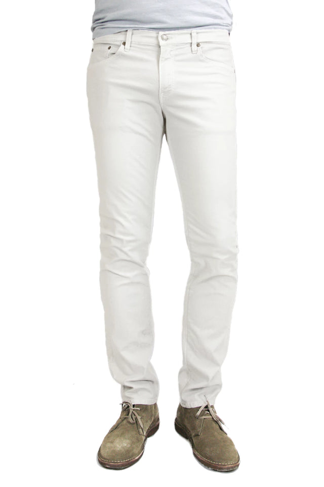 S.M.N Studio's Hunter in White Men's Jeans - A slim fit white jean in a comfort stretch denim