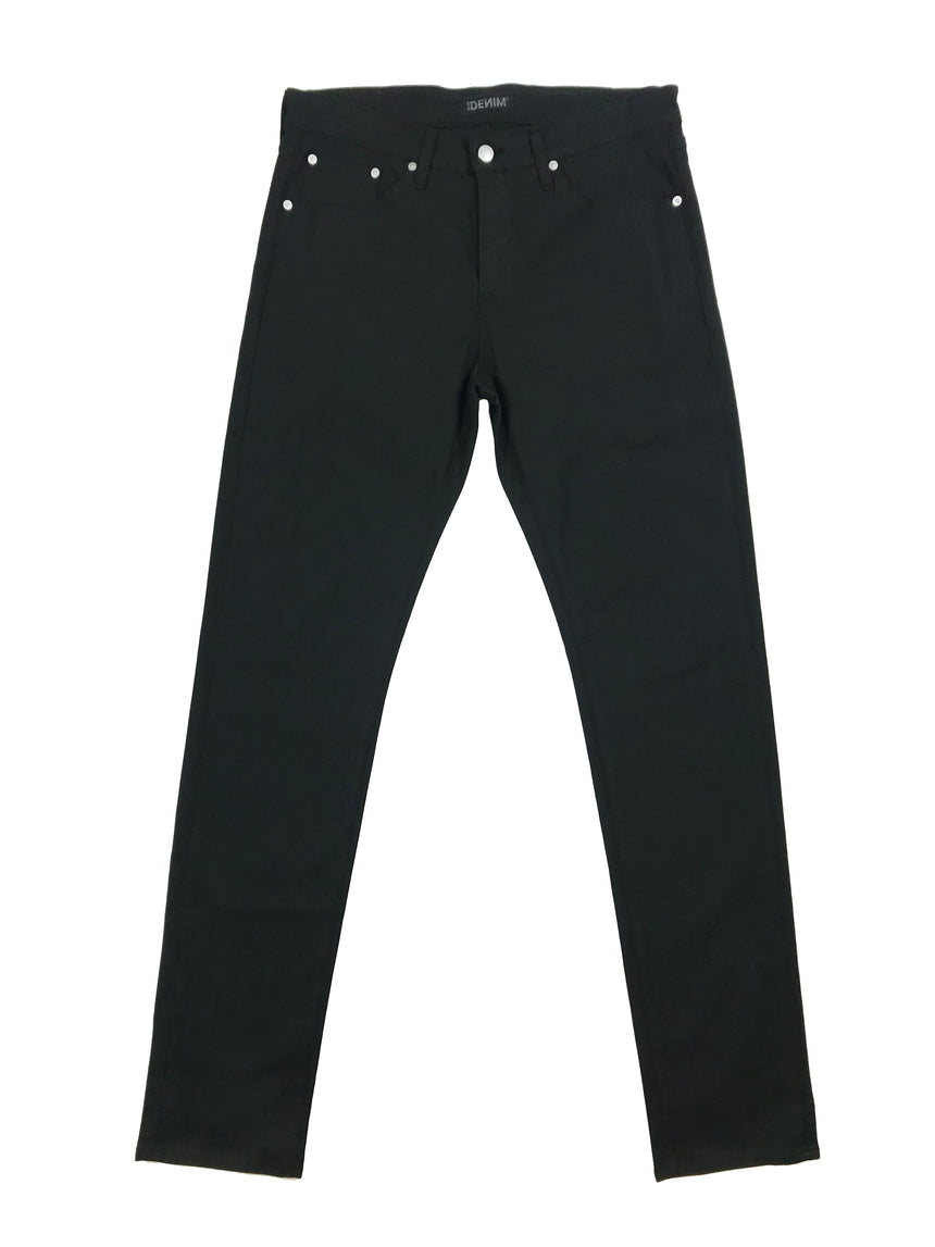 Flat image of S.M.N Studio's Hunter in Black Men's Twill Pants - Slim comfort stretch twill pants dyed in black