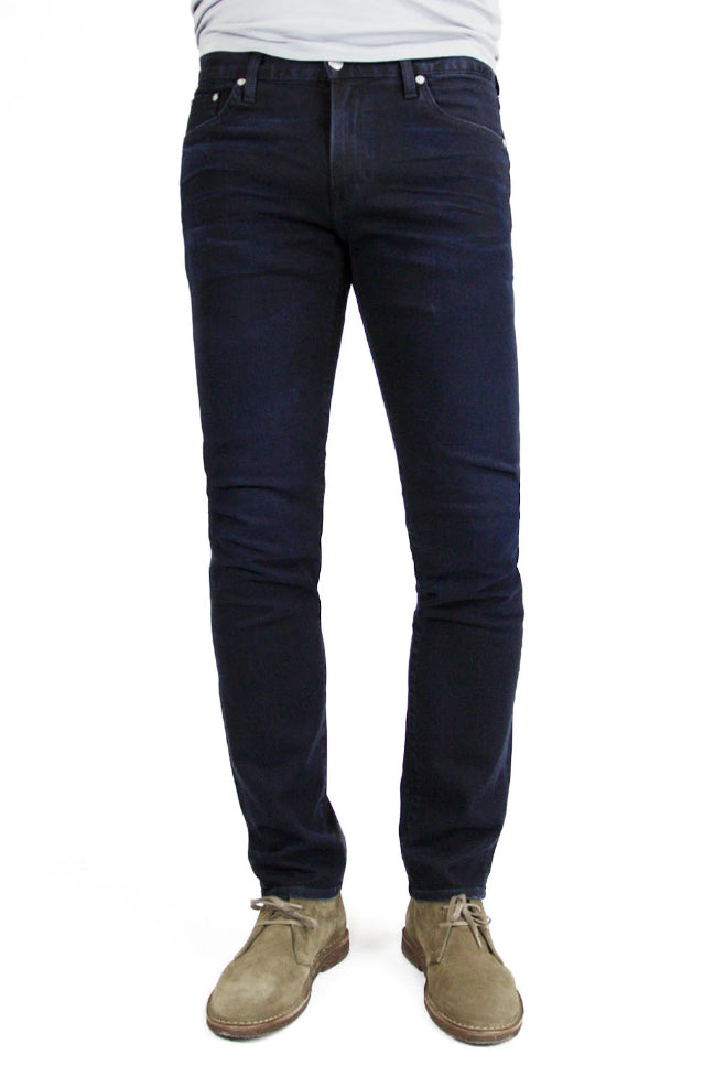 S.M.N Studio's Hunter in Shadow Men's Jeans - A slim fit dark indigo washed jean in a comfort stretch denim 