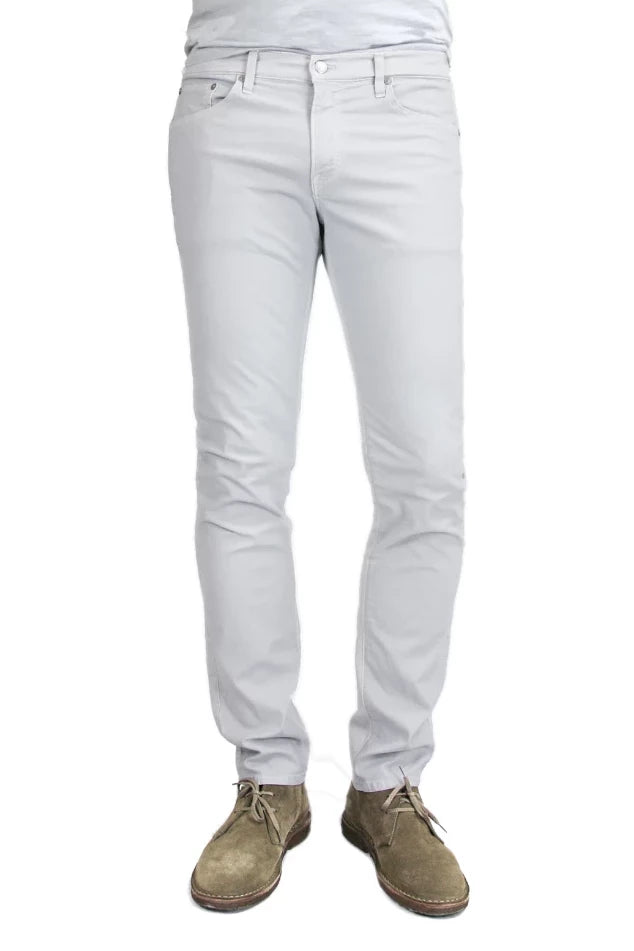 S.M.N Studio's Hunter in Light Gray Men's Twill pants. A standard slim stretch comfort twill pant in a light grey color 