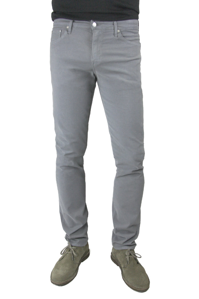 S.M.N Studio's Hunter in Moonstone Men's Twill Jeans - Slim comfort stretch twill pants in a grey color 