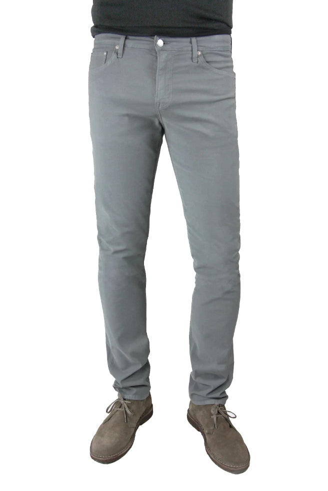 S.M.N Studio's Hunter in Boulder Men's Twill Pants - Slim light grey comfort stretch twill pants
